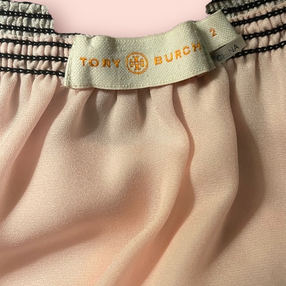 ** Tory Burch Light Pink Silk Embroidered Blouse - Picture 2 of 15
